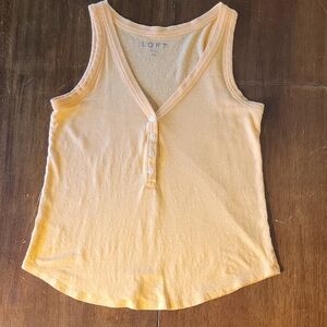 LOFT Tangerine Fitted Sleeveless Tank Top